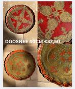 Stijlvolle vintage Italiaanse Serviesbladen – Handgemaakt, Ophalen of Verzenden, Gebruikt, Rond, Hout