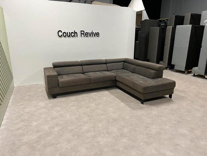 GRATIS LEVERING Z.G.A.N microleer hoekbank 280x215 Gereinigd, Huis en Inrichting, Banken | Bankstellen, Zo goed als nieuw, Vierpersoons of meer