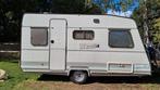 Caravelair Bamba 395T uit 1990 met voortent + fietsendrager, Caravans en Kamperen, Caravans, Vast bed, Bedrijf, Treinzit, Ringverwarming