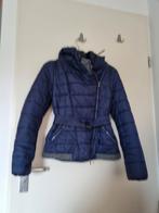 Blauwe Gewatteerde Jas met schuine Rits, Ophalen of Verzenden, Zo goed als nieuw, Maat 38/40 (M), Blauw