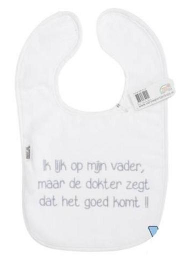 VIB slabbetje wit - ik lijk op mijn vader ... - nieuw - beschikbaar voor biedingen