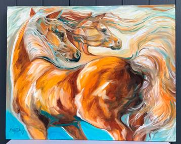 Marcia Baldwin U.S- Olieverf 2007 - “Sundance & Moonbeam” beschikbaar voor biedingen