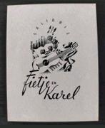 Exlibris Fietje en Karel (G.H. Hahn, 1945) (gitaar, vlinder), Ophalen of Verzenden