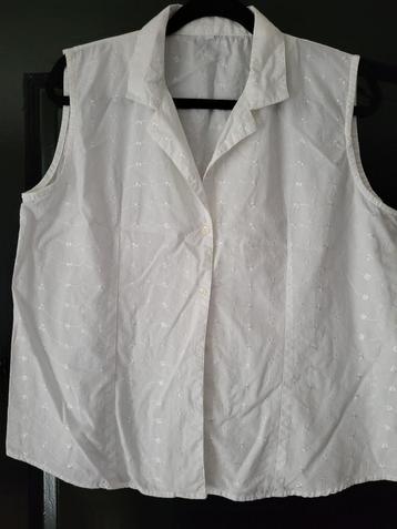 blouse mouwloos maat xl wit