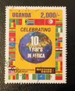 Uganda pz western union celebrating 10 years in Africa, Verzenden, Overige landen, Gestempeld