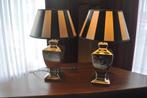 Schemerlampen, 2 stuks, zilverkleurig aardewerk, Ophalen of Verzenden, Gebruikt, Overige materialen, Minder dan 50 cm