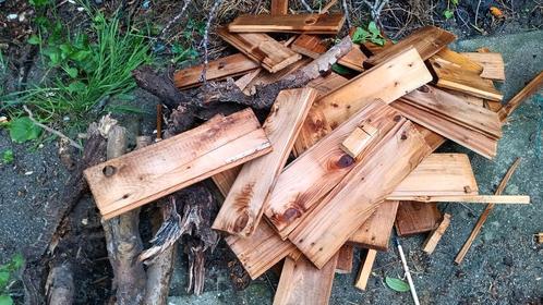 Grote puinzakken stookhout, Tuin en Terras, Haardhout, Blokken, Overige houtsoorten, Minder dan 3 m³, Ophalen of Verzenden