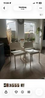 4 Ikea Teodores Stoelen - Wit - Zonder Tafel, Huis en Inrichting, Overige materialen, Gebruikt, Wit, Ophalen of Verzenden