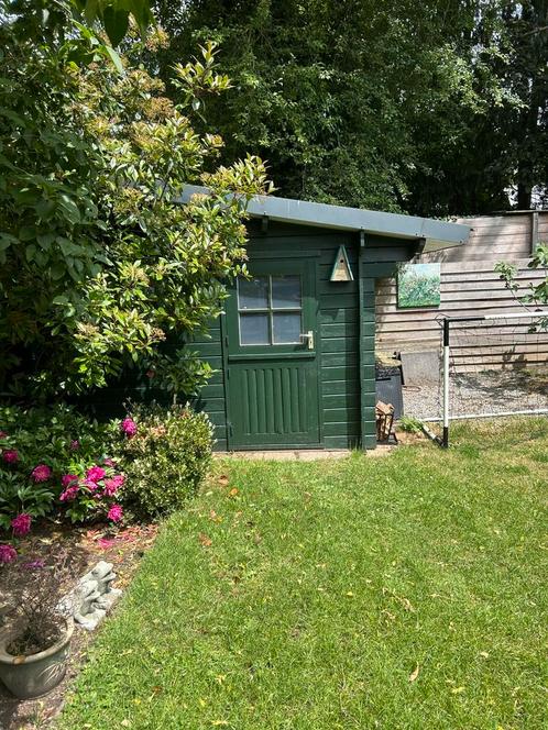 Tuinhuis   Compleet buiten maatmet overstek is 4.35/2.80, Tuin en Terras, Tuinhuizen, Gebruikt, Hout, 250 tot 500 cm, 200 tot 400 cm