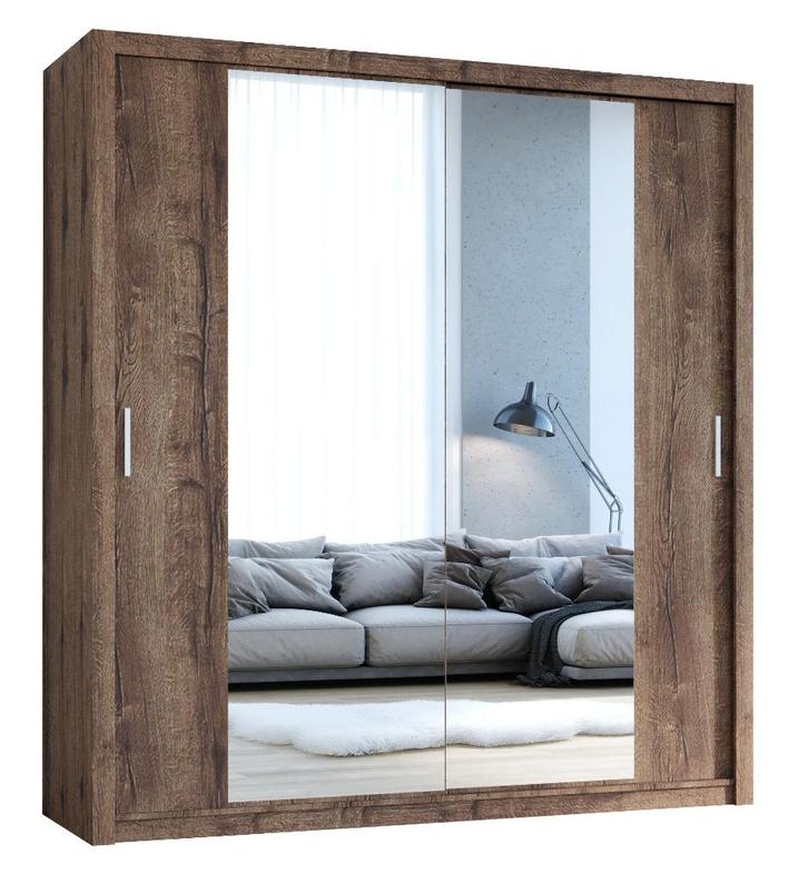 Monastery eiken kledingkast met spiegel 200cm | Incl. inhoud, Kinderen en Baby's, Kinderkamer | Commodes en Kasten, Nieuw, Kast
