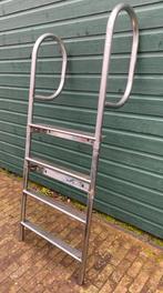 RVS Zwemtrap 4 treden - 170 cm hoog, Gebruikt, Inbouwzwembad, Rechthoekig, Minder dan 200 cm