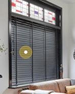 Twee keer zwarte 65mm brede houten Jaloezieën 183 x 209 cm, 200 cm of meer, Zwart, 150 tot 200 cm, Nieuw