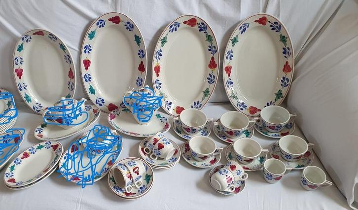 Kavel Boerenbont Porselein Regout en Royal Sphinx, Antiek en Kunst, Antiek | Servies los, Ophalen of Verzenden