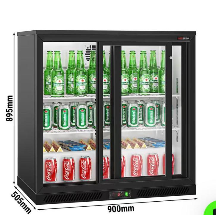 ggmgastro Barkoelkast koelkast schuifdeuren, Witgoed en Apparatuur, Koelkasten en IJskasten, Zo goed als nieuw, Zonder vriesvak