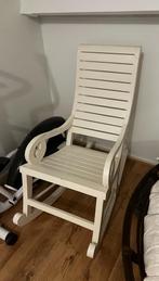 Houten schommelstoel crème, Huis en Inrichting, Stoelen, Ophalen, Gebruikt, Wit, Landelijk