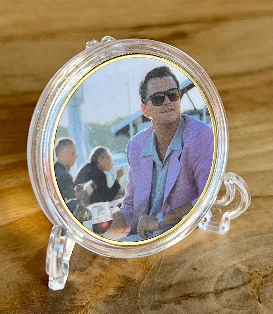 DiCaprio Wolf of Wallstreet 24kt goud vergulde munt +stand, Ophalen of Verzenden, Nieuw, Film, Overige typen