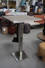 Vierkante statafel bartafel metaal rvs melamine 70x70 cm., Huis en Inrichting, Barkrukken, Ophalen, Zo goed als nieuw, Metaal
