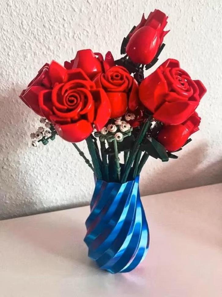 3D Geprinte Lego Bloemen Vaas, Huis en Inrichting, Woonaccessoires | Vazen, Nieuw, Overige kleuren, Minder dan 50 cm, Kunststof