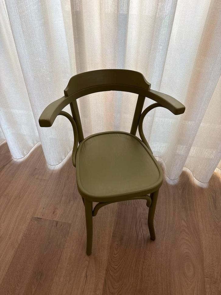 Leuke groene stoel, Huis en Inrichting, Stoelen, Gebruikt, Eén, Hout, Overige kleuren, Ophalen