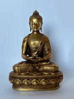 Amitabha Boeddha brons ingelegd met stenen China, Tibet, Antiek en Kunst, Kunst | Niet-Westerse kunst, Ophalen of Verzenden