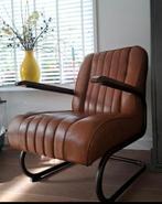 Lederen fauteuil in goede staat, Ophalen, Vintage, 75 tot 100 cm, 50 tot 75 cm