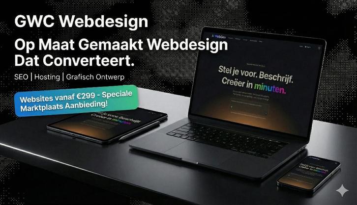 Professionele Website & Webshop Laten Maken Vanaf €299, Diensten en Vakmensen, Webdesigners en Hosting, Domeinregistratie, Webdesign