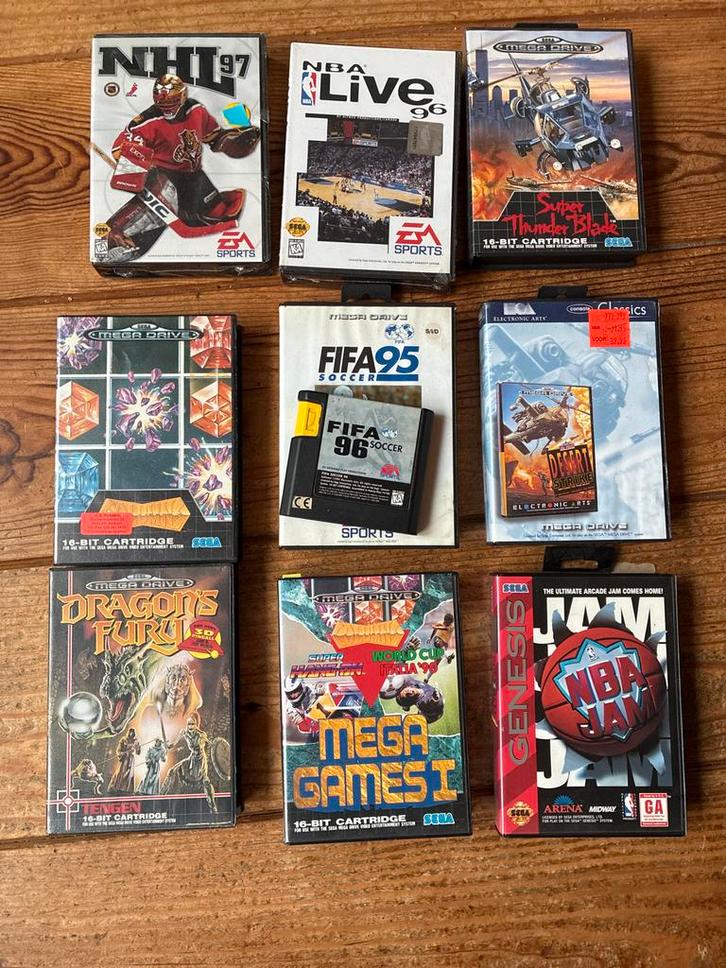 Sega Mega Drive Games - 9 stuks, deels compleet!, Spelcomputers en Games, Games | Sega, Gebruikt, Mega Drive, Sport, 2 spelers