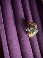 Geel gouden ring met 19 briljante, Ophalen of Verzenden, Zo goed als nieuw