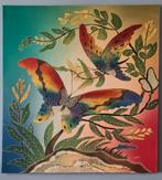 Groot Batik schilderij Vlinders, Antiek en Kunst, Kunst | Schilderijen | Abstract, Ophalen