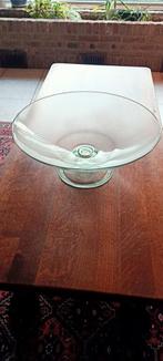 Glazen schaal op voet, Huis en Inrichting, Woonaccessoires | Schalen en Manden, Schaal, Rond, Ophalen of Verzenden, Glas