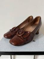 Vintage slangenleren pumps, 40. 60s 70s boho bohemian Ibiza, Pumps, Bruin, Verzenden, Vintage