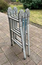 Stalen vouwladder, 4x drie treden, Ophalen, Gebruikt, Ladder, Opvouwbaar of Inschuifbaar