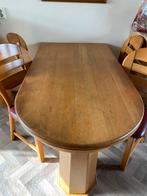 Blank eiken eettafel met stoelen, Gebruikt, Eikenhout, 150 tot 200 cm, Vier personen