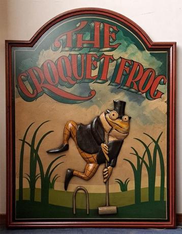 Engels wandpaneel in reliëf "The Croquet Frog" beschikbaar voor biedingen