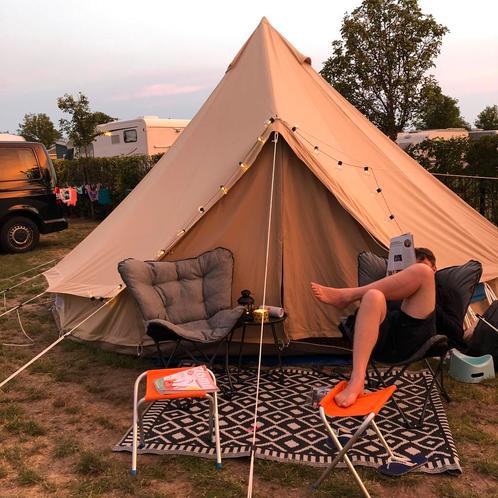 TE HUUR | Hippe Bell tent | regio Rotterdam, Caravans en Kamperen, Tenten, Zo goed als nieuw, Ophalen