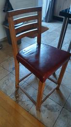 Barkruk teakhout, leer rood 4st, Ophalen