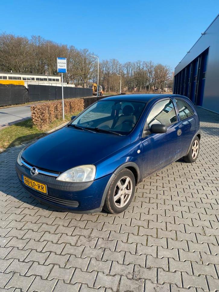 Opel Corsa 1.0 12V 3D 2003 Blauw inruilertje voor weinig  !!, Auto's, Opel, Bedrijf, Corsa, Airbags, Lichtmetalen velgen, Radio