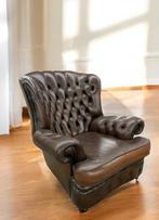 Lederen Chesterfield style fauteuil, Huis en Inrichting, Fauteuils, Ophalen, Gebruikt, C, C