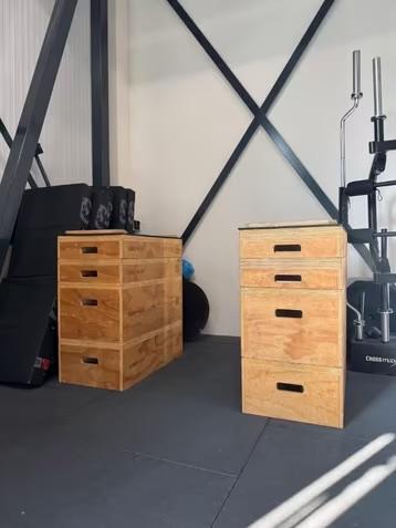 Crossmaxx wooden jerk block set (jerk blokken), Sport en Fitness, Fitnessmaterialen, Ophalen, Gebruikt, Benen, Overige typen