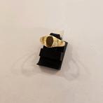 Vintage 14 karaats gouden dames zegelringetje ovaal geelgoud, Gebruikt, Ophalen of Verzenden, Kleiner dan 17, Dame