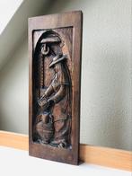 Vintage mooi (wand) hand houtsnijwerk waterputten, Ophalen of Verzenden, Zo goed als nieuw