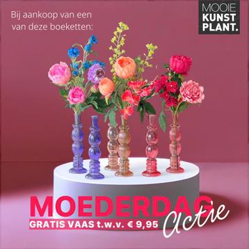 ACTIE Moederdag cadeau zijden bloemen boeket + GRATIS vaas