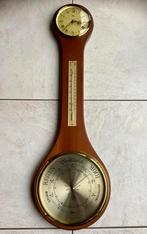 Antiek houten Weerstation met baro-, thermometer en klok, Audio, Tv en Foto, Weerstations en Barometers, Ophalen of Verzenden