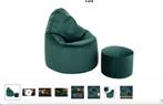 Fluweel Zitzakken Binnen - Green Beanbag chair, Huis en Inrichting, Zitzakken, Ophalen, Zo goed als nieuw, Groen, Zitzak
