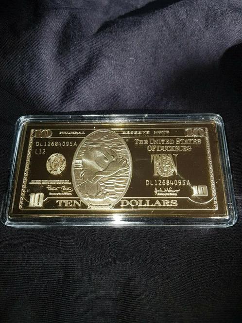 Dagobert Duck Gouden 10 Dollar Biljet Baar Walt Disney Verg, Verzamelen, Disney, Zo goed als nieuw, Donald Duck, Ophalen of Verzenden
