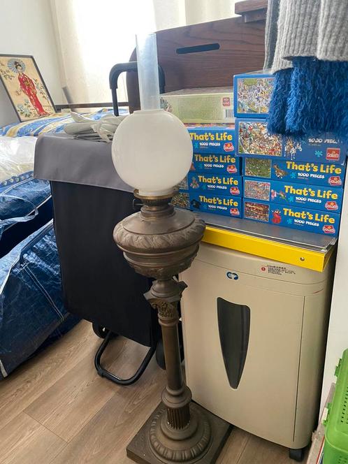 Antieke hoge olielamp, Antiek en Kunst, Antiek | Lampen, Ophalen