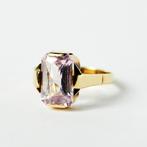 VNTG atelier - Vintage goud 14 karaat gouden ring morganiet, Heer, Ophalen of Verzenden, Roze, Met edelsteen