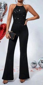 Zwarte Jumpsuit met Pailletten Top - Maat XS en S, Ophalen, Zwart, Nieuw, Maat 36 (S)