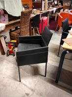 6 zwarte leren stoelen, Ophalen, Gebruikt, Zwart