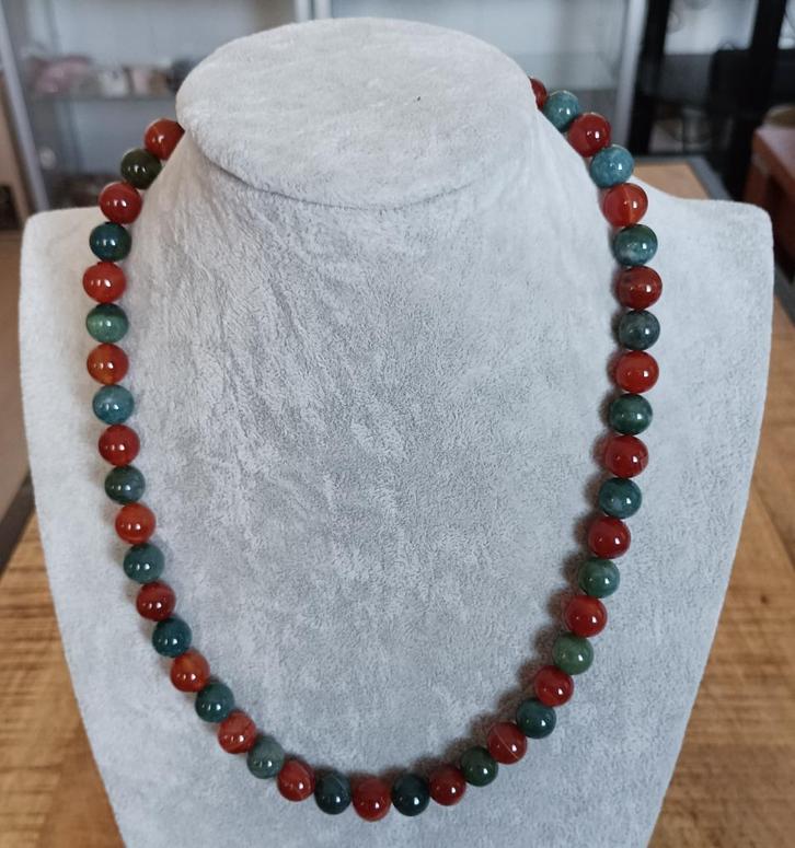 Agaat collier, Sieraden, Tassen en Uiterlijk, Kettingen, Nieuw, Steen of Mineraal, Overige kleuren, Met edelsteen, Ophalen of Verzenden
